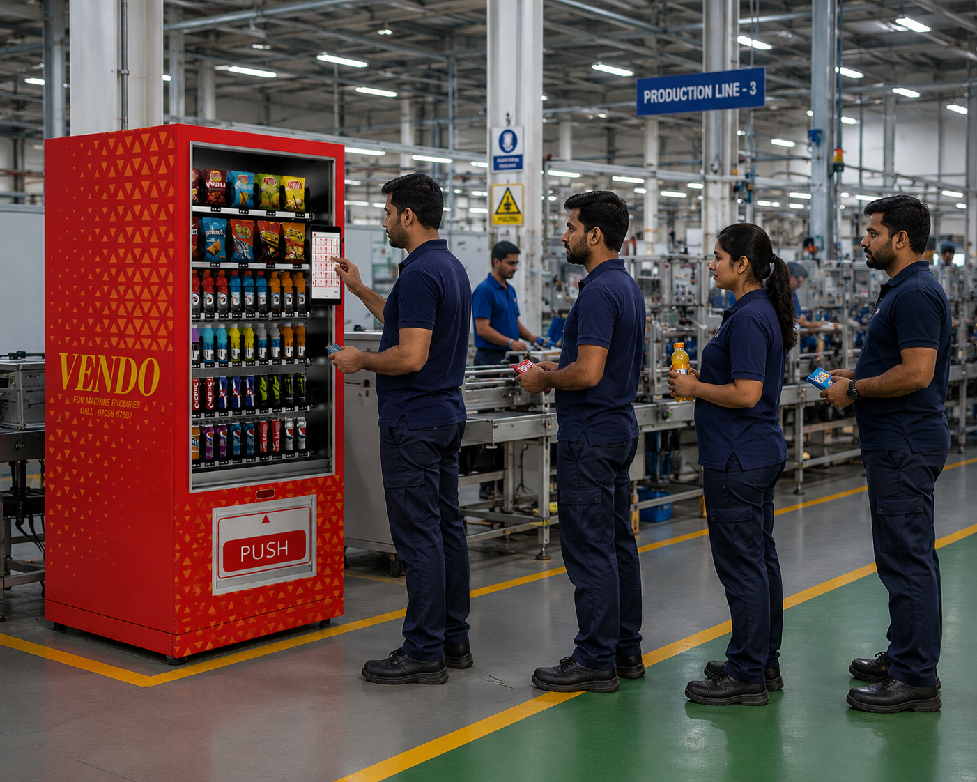 VENDO machine on the LG Electronics production line