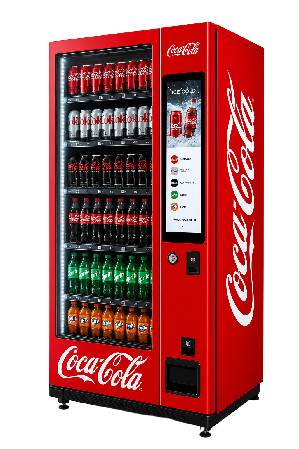 Coca-Cola branded VENDO vending machine — full wrap takeover